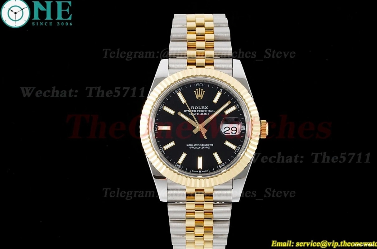 Datejust GMF Black 41mm SS Stk 126333 VR3235 YG 0219